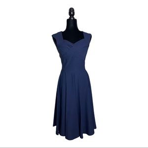 Vintage Style Navy Blue Swing Dress Size Small